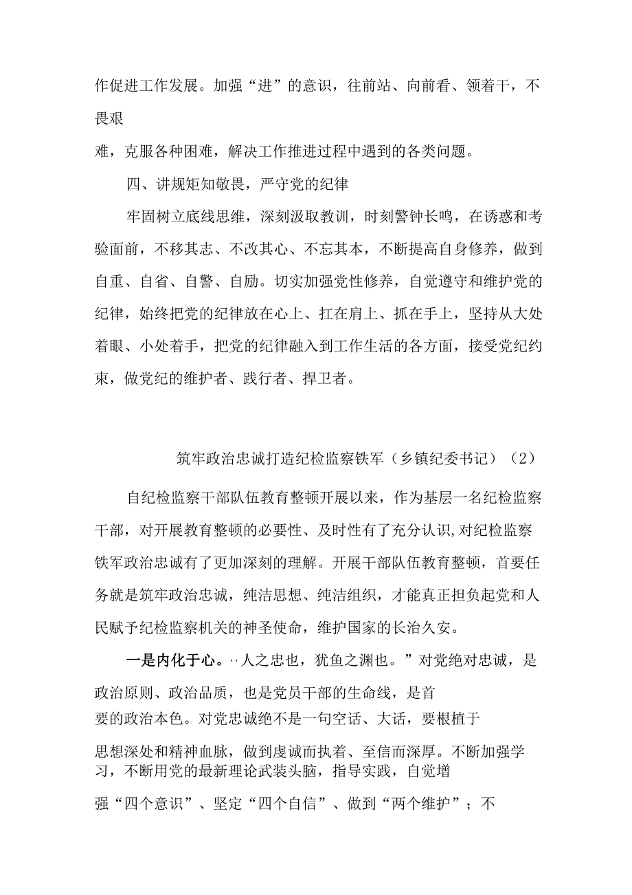 5篇纪检监察干部队伍教育整顿研讨发言材料.docx_第3页