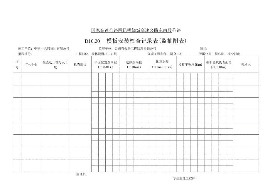 D1020 模板安装检查记录表附表.docx_第1页