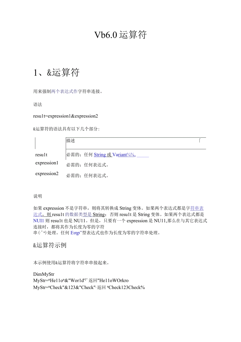 vb60运算符大全.docx_第1页