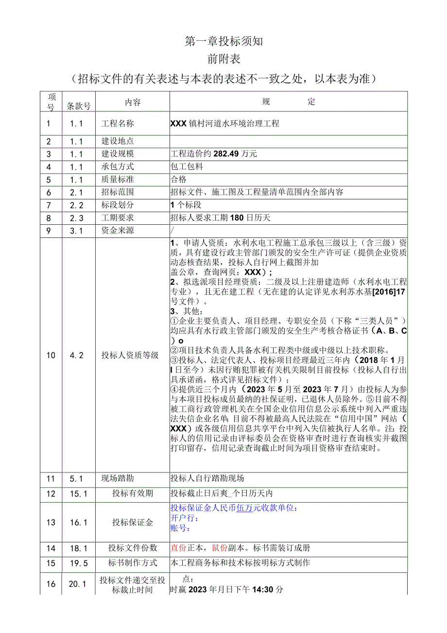 XXX镇村河道水环境治理工程—招标文件模板.docx_第3页