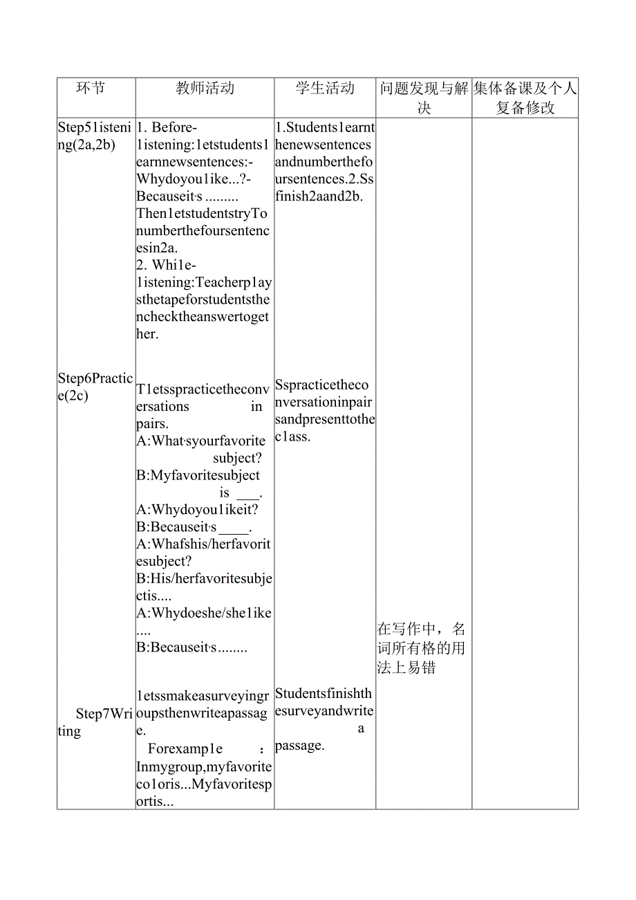 Unit 9 My favorite subject is science Section A 1a2c教案.docx_第3页