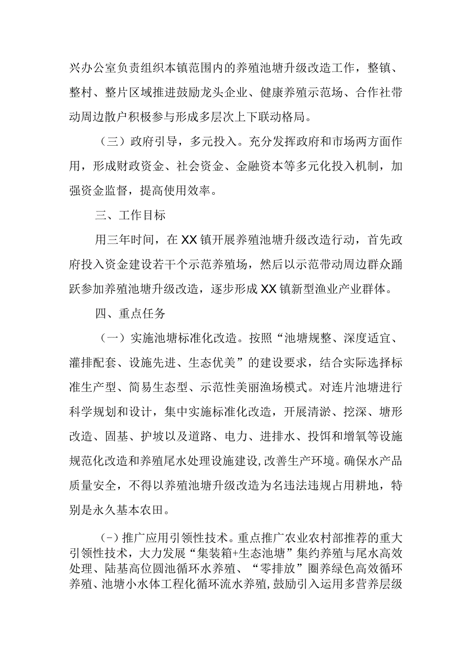 XX镇养殖鱼塘升级改造绿色发展方案.docx_第2页