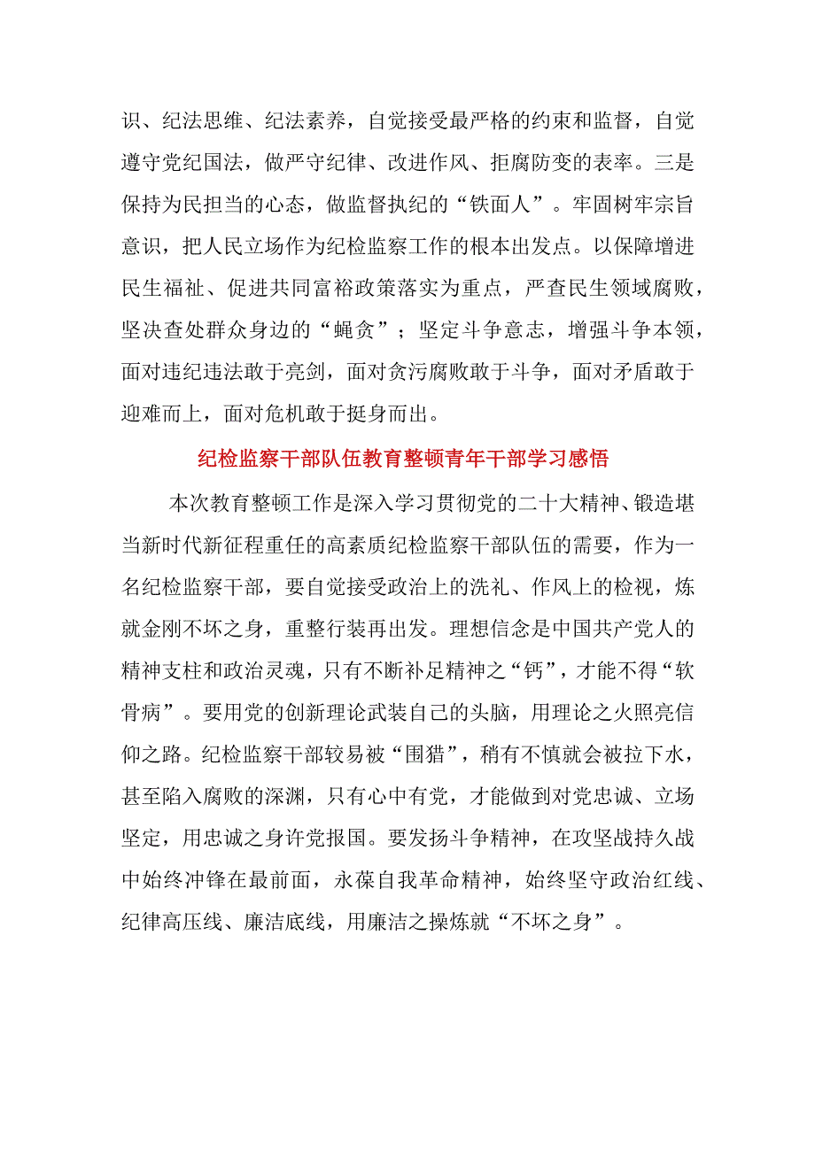 三篇纪检监察干部队伍教育整顿学习心得感悟.docx_第2页