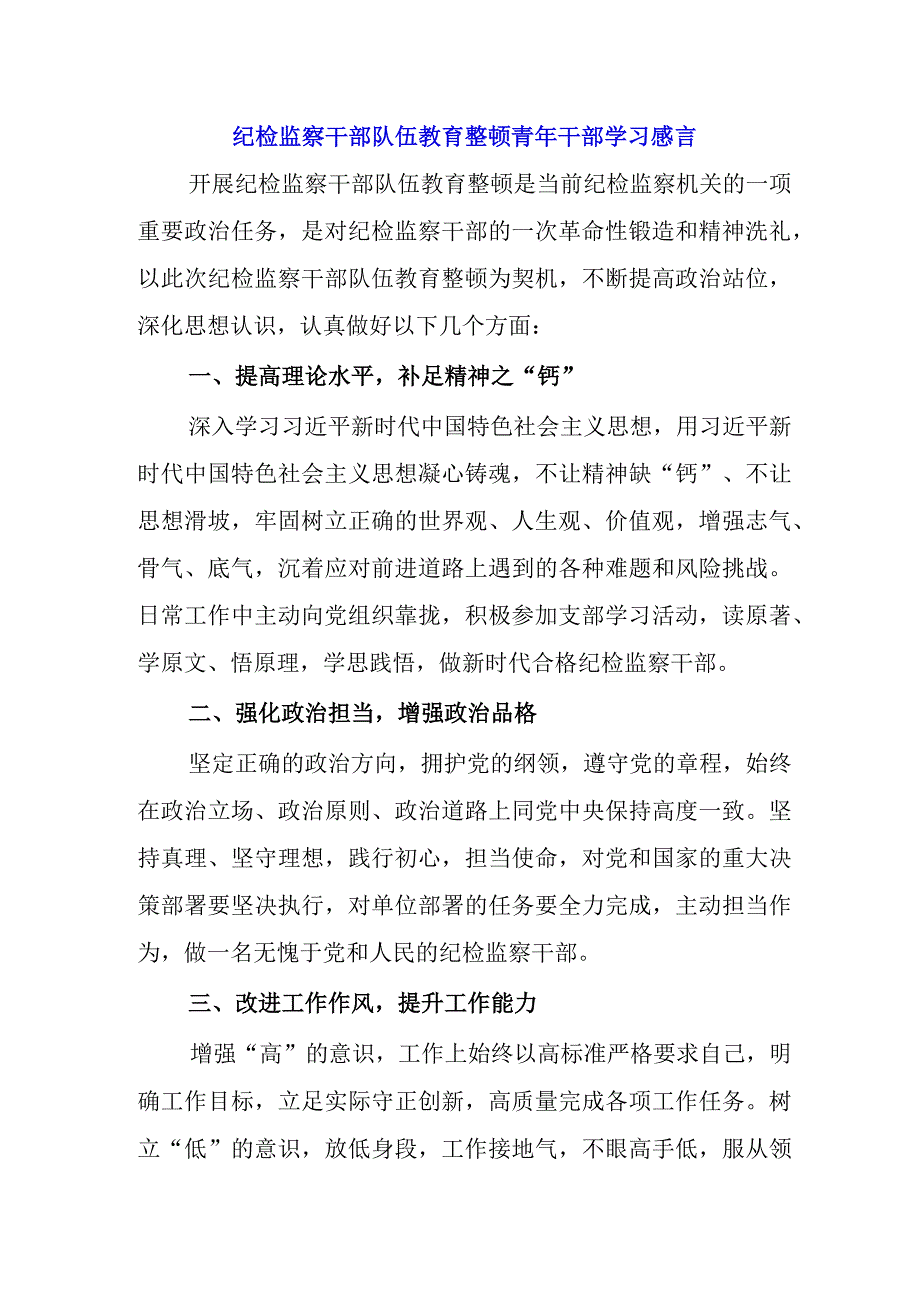 三篇纪检监察干部队伍教育整顿学习心得感悟.docx_第3页