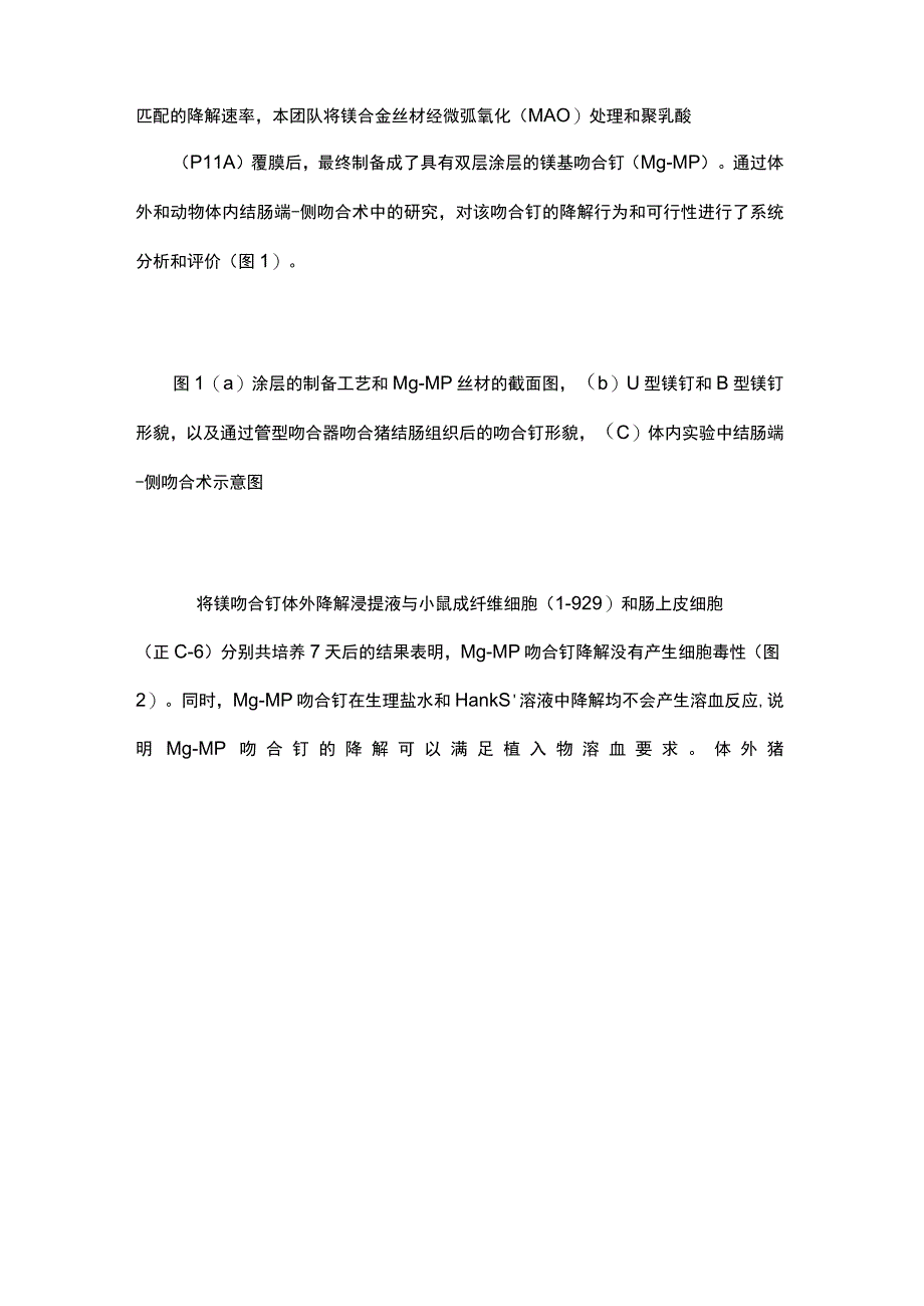 一种用于结肠吻合的可降解镁基吻合钉.docx_第2页