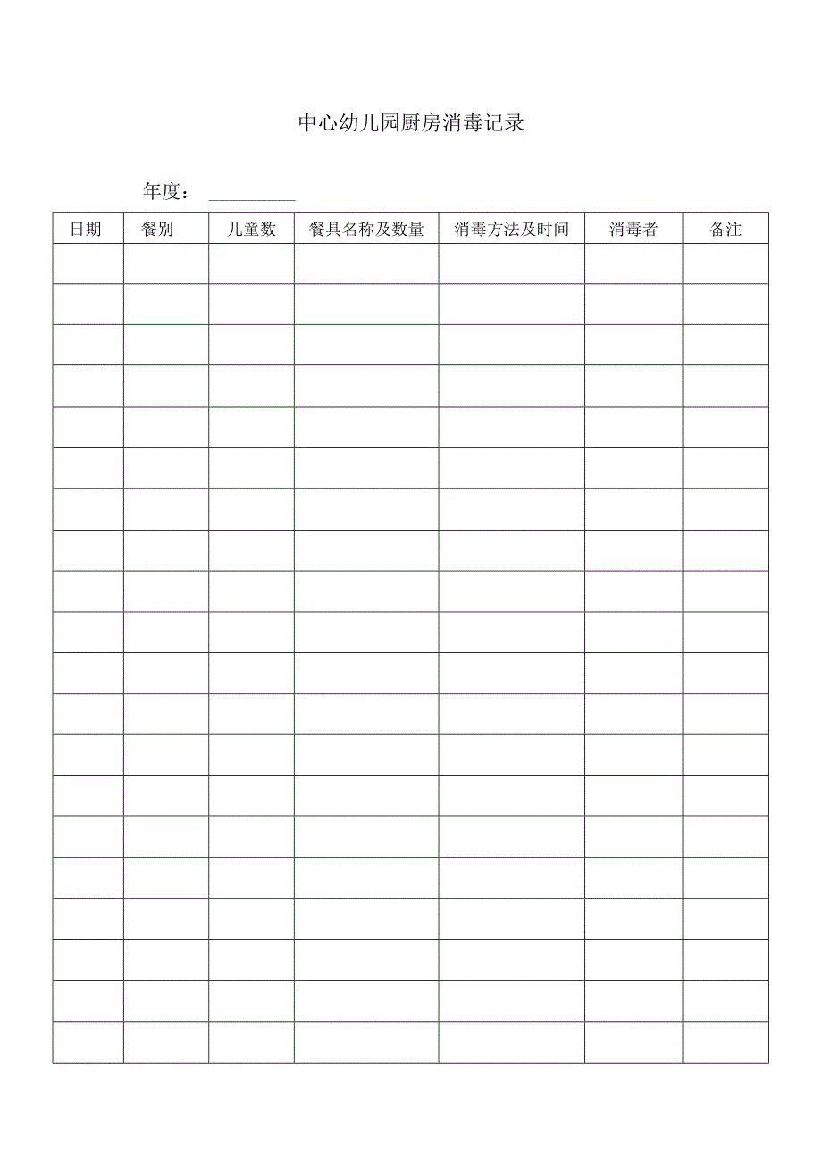 中心园厨房消毒记录.docx_第1页