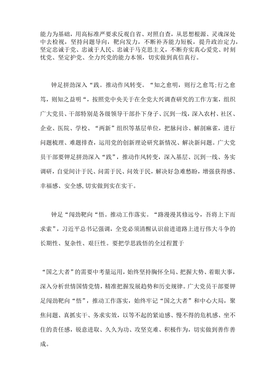 两篇文：2023年全面推动思想大解放能力大提升作风大转变工作大落实学习心得体会.docx_第2页