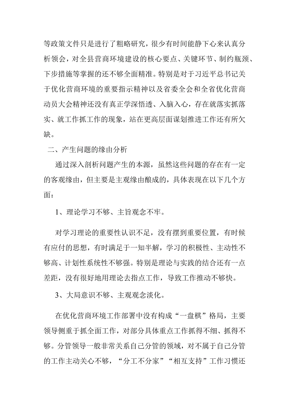 优化营商环境问题整改专题民主生活会发言材料.docx_第2页