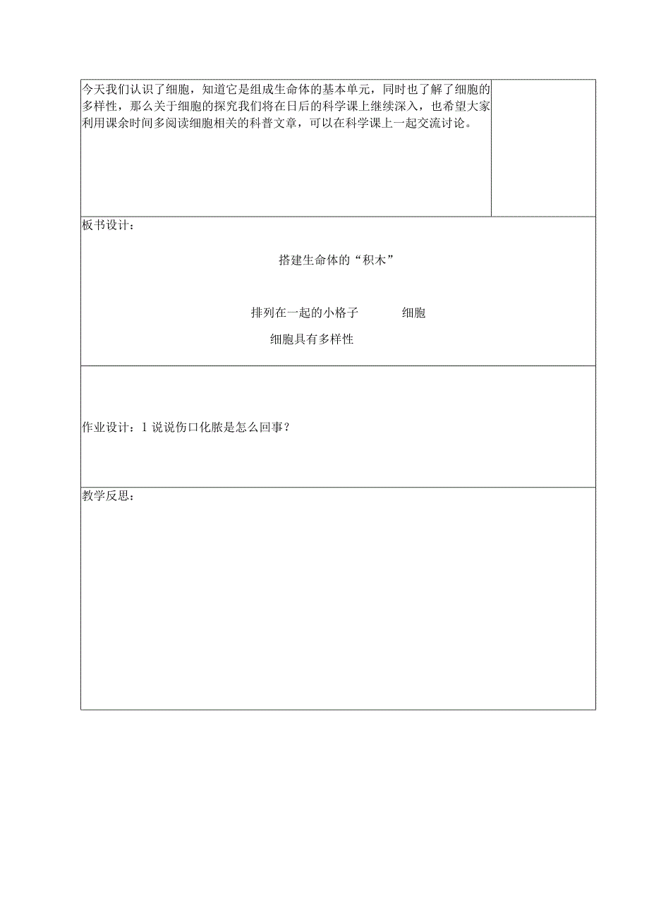 五年级科学（下册）表格式教案1搭建生命体的积木.docx_第3页