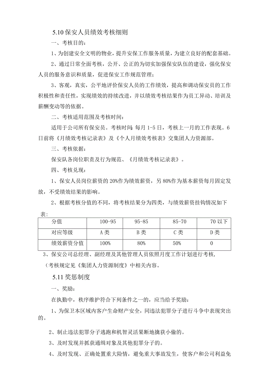 保安人员绩效考核细则、奖惩制度.docx_第2页