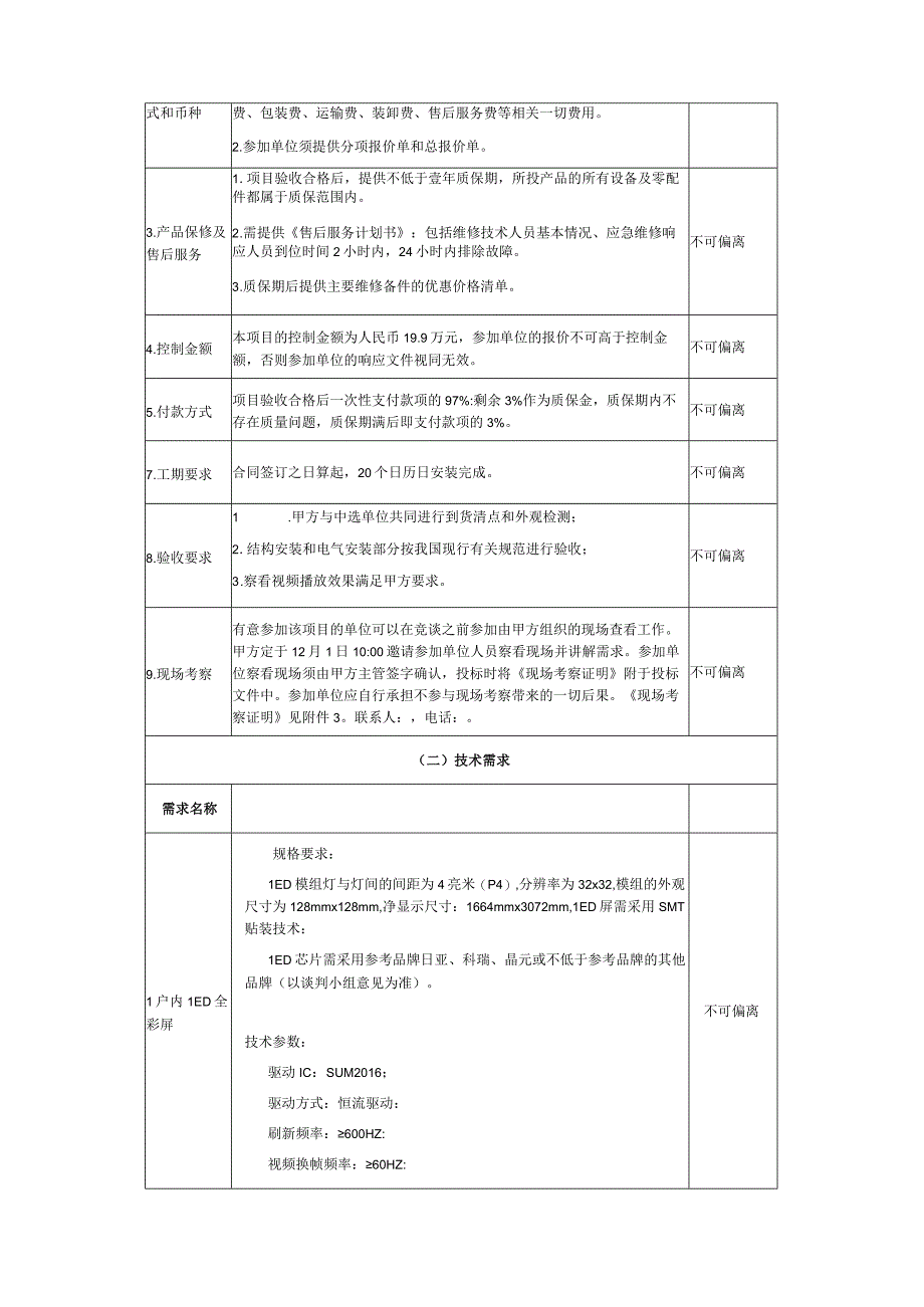 会展中心客户服务中心LED显示屏采购安装项目竞争性谈判邀请通知书.docx_第2页