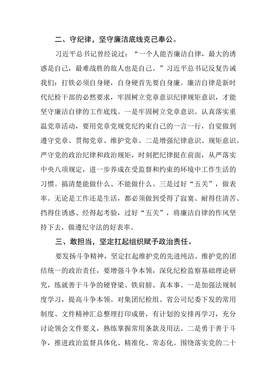 公司纪检干部纪检监察干部教育整顿读书报告范文共三篇.docx_第3页