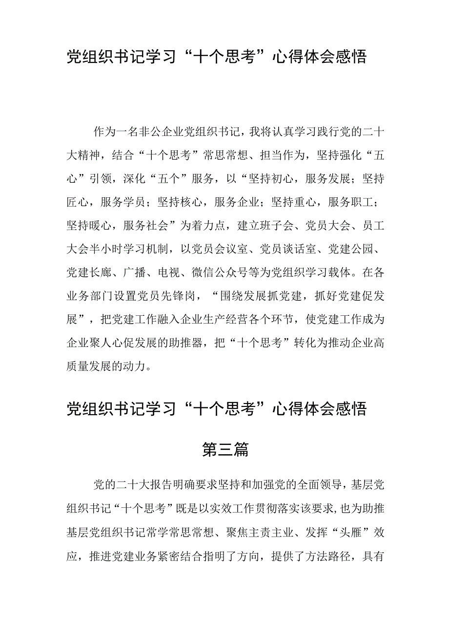 党组织书记学习十个思考心得体会感悟五篇.docx_第2页