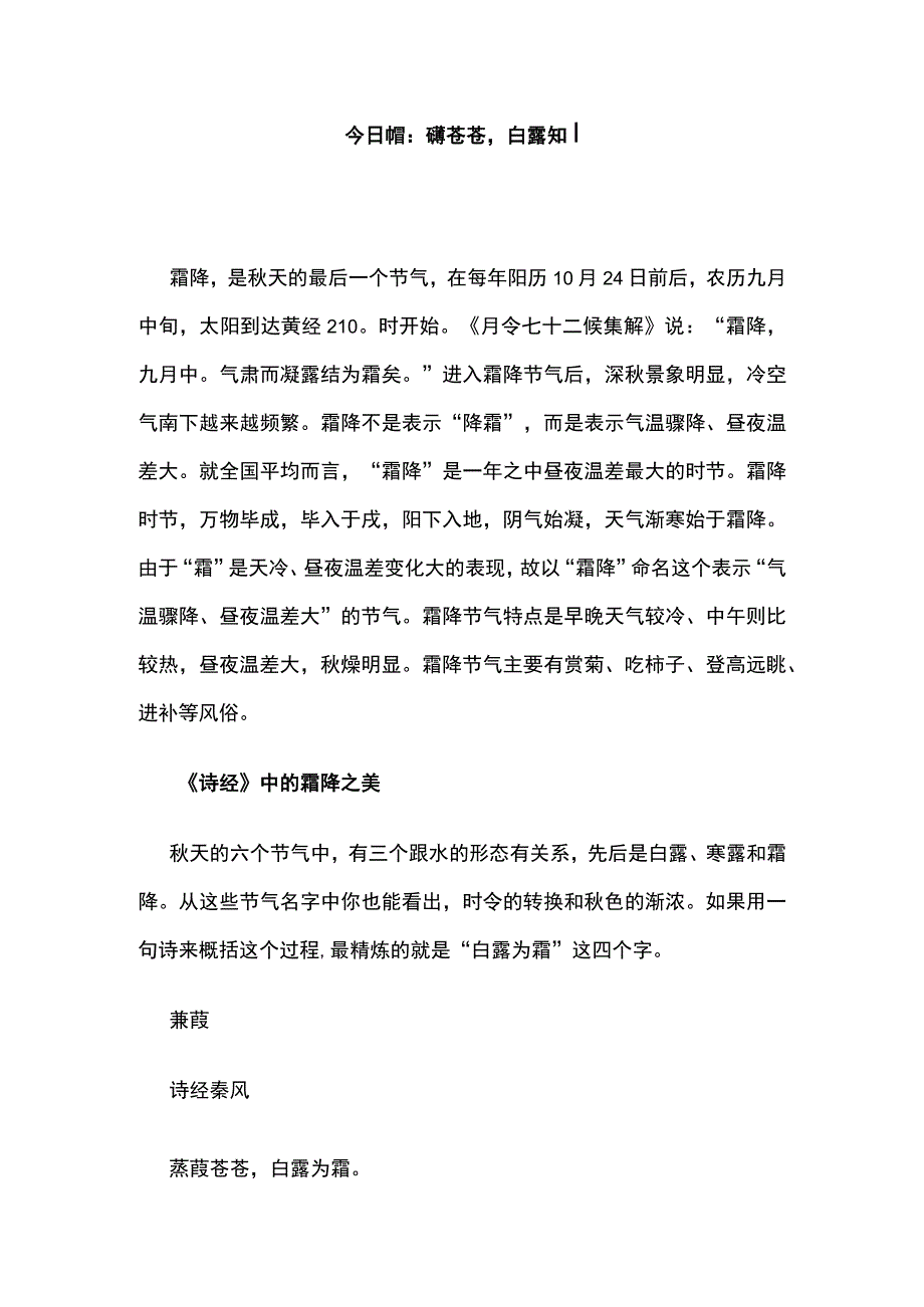 今日寒露 ：蒹葭苍苍白露为霜.docx_第1页