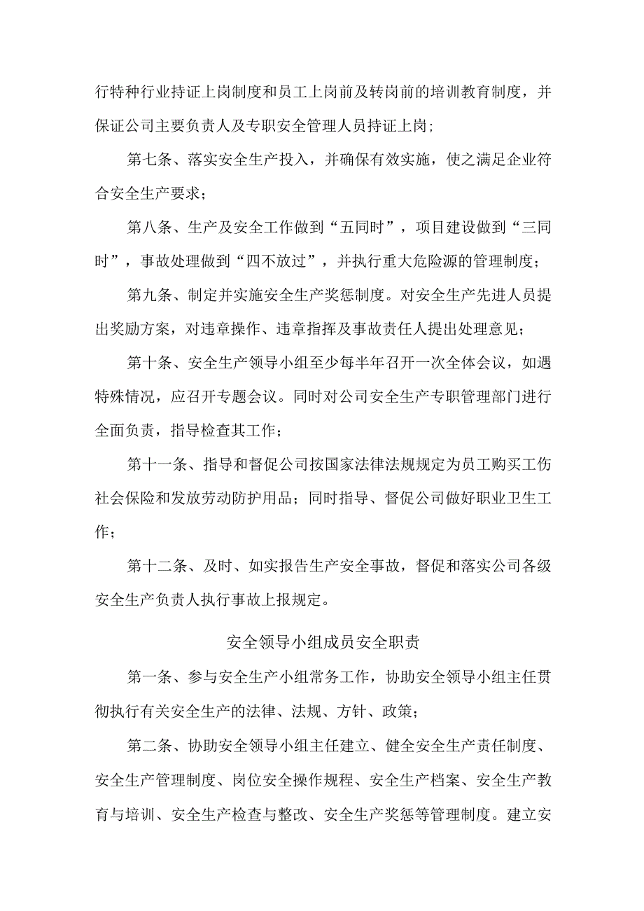 公司各级岗位人员安全生产责任制.docx_第3页