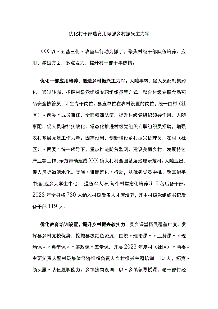 优化村干部选育用 做强乡村振兴主力军.docx_第1页