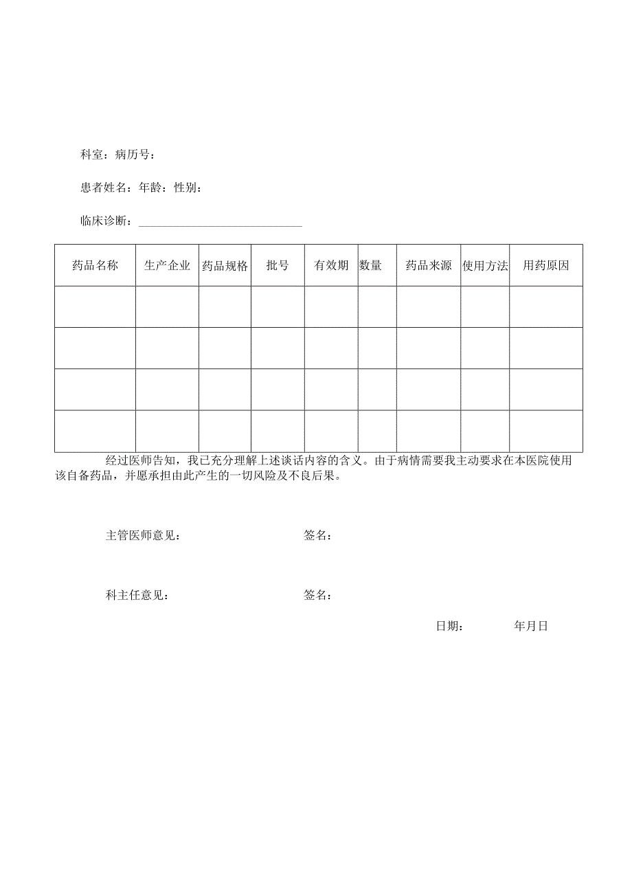 住院患者自备药品使用知情同意书.docx_第2页