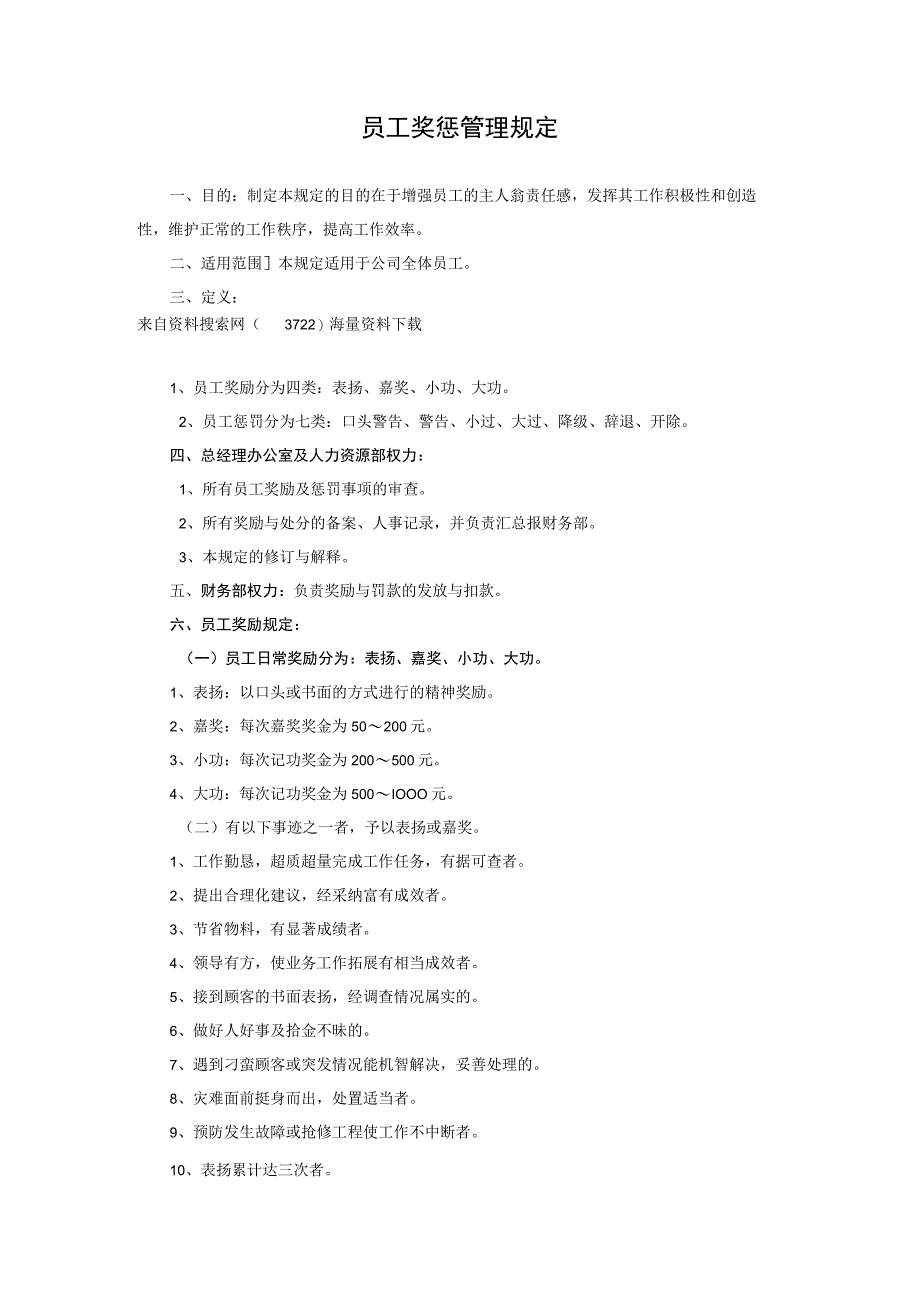 公司员工奖惩管理规定 9页.docx_第1页