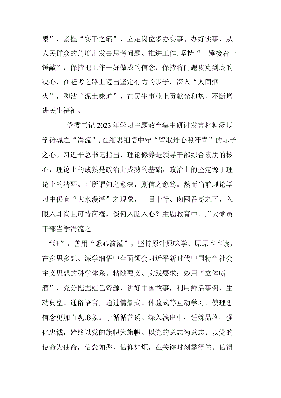 党委书记2023年学习主题教育集中研讨发言材料(共二篇).docx_第3页