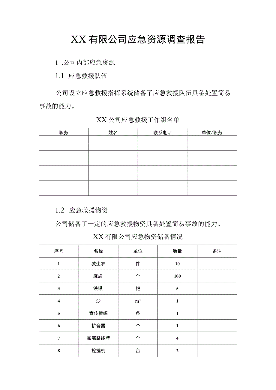 公司应急资源调查报告（简易版）.docx_第2页