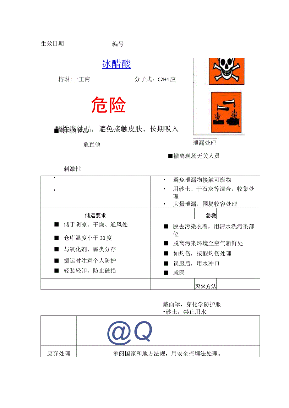 冰醋酸危险物品告知卡.docx_第1页