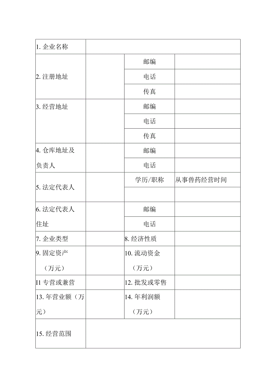 兽药经营许可证申请表标准模版.docx_第3页