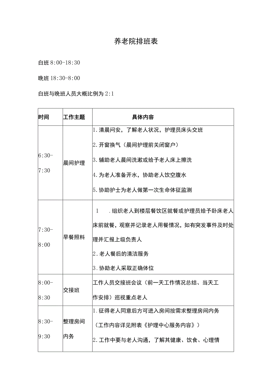 养老院排班表.docx_第1页