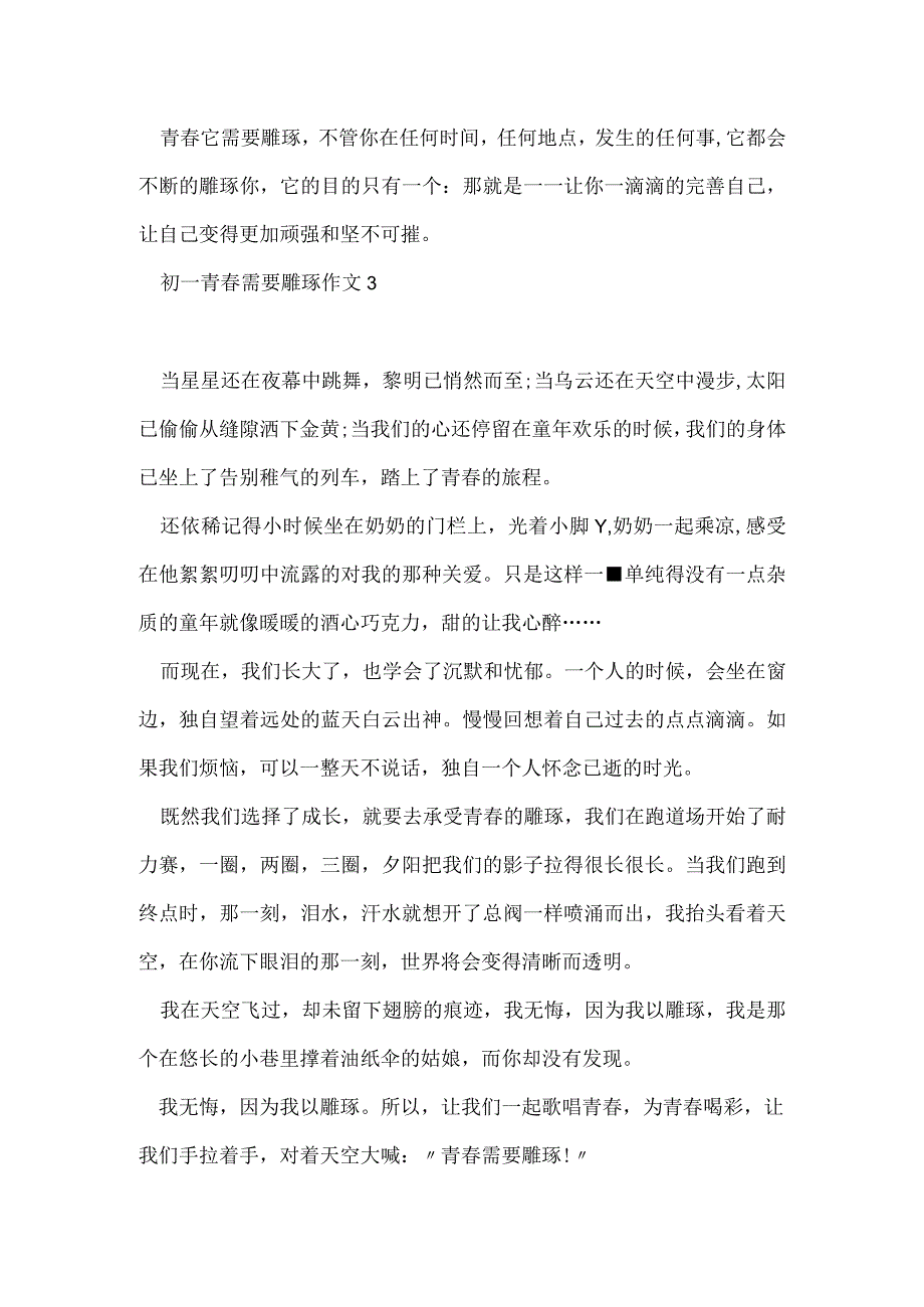 初一青春需要雕琢作文600字5篇.docx_第3页