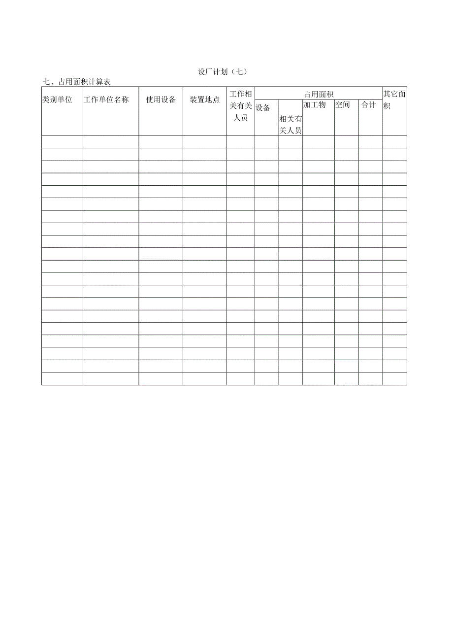 办公文档范本设厂计划〈七〉.docx_第1页