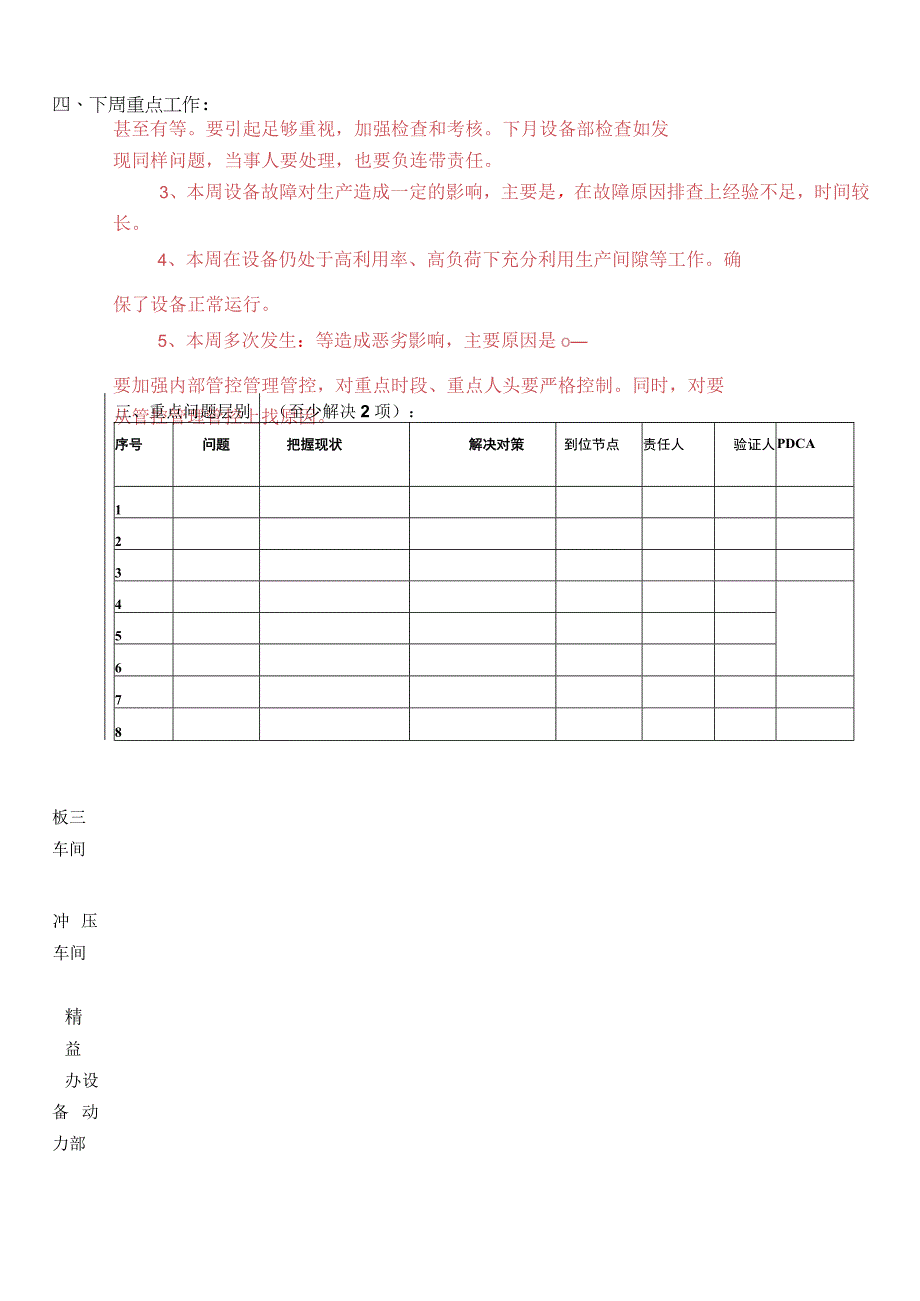 办公文档范本设备例会制度及汇报内容.docx_第3页