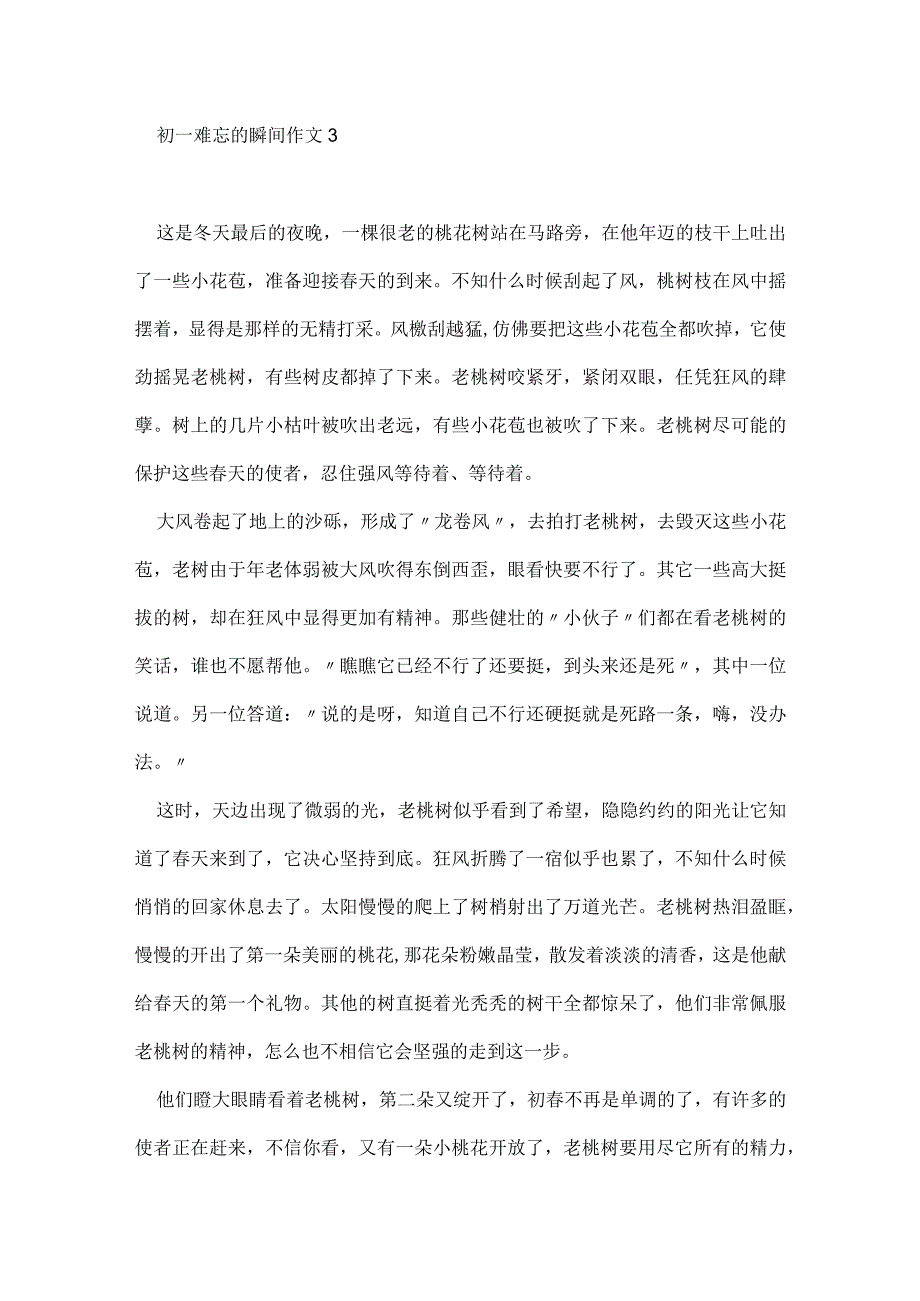 初一难忘的瞬间作文600字5篇.docx_第3页