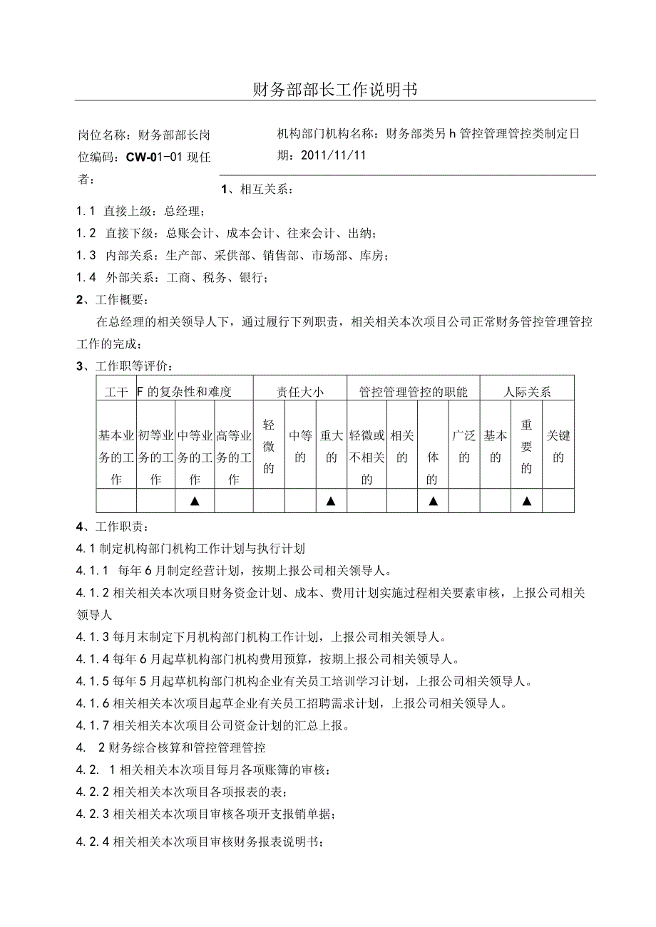 办公文档范本生产企业财务部岗位职责及权限.docx_第2页