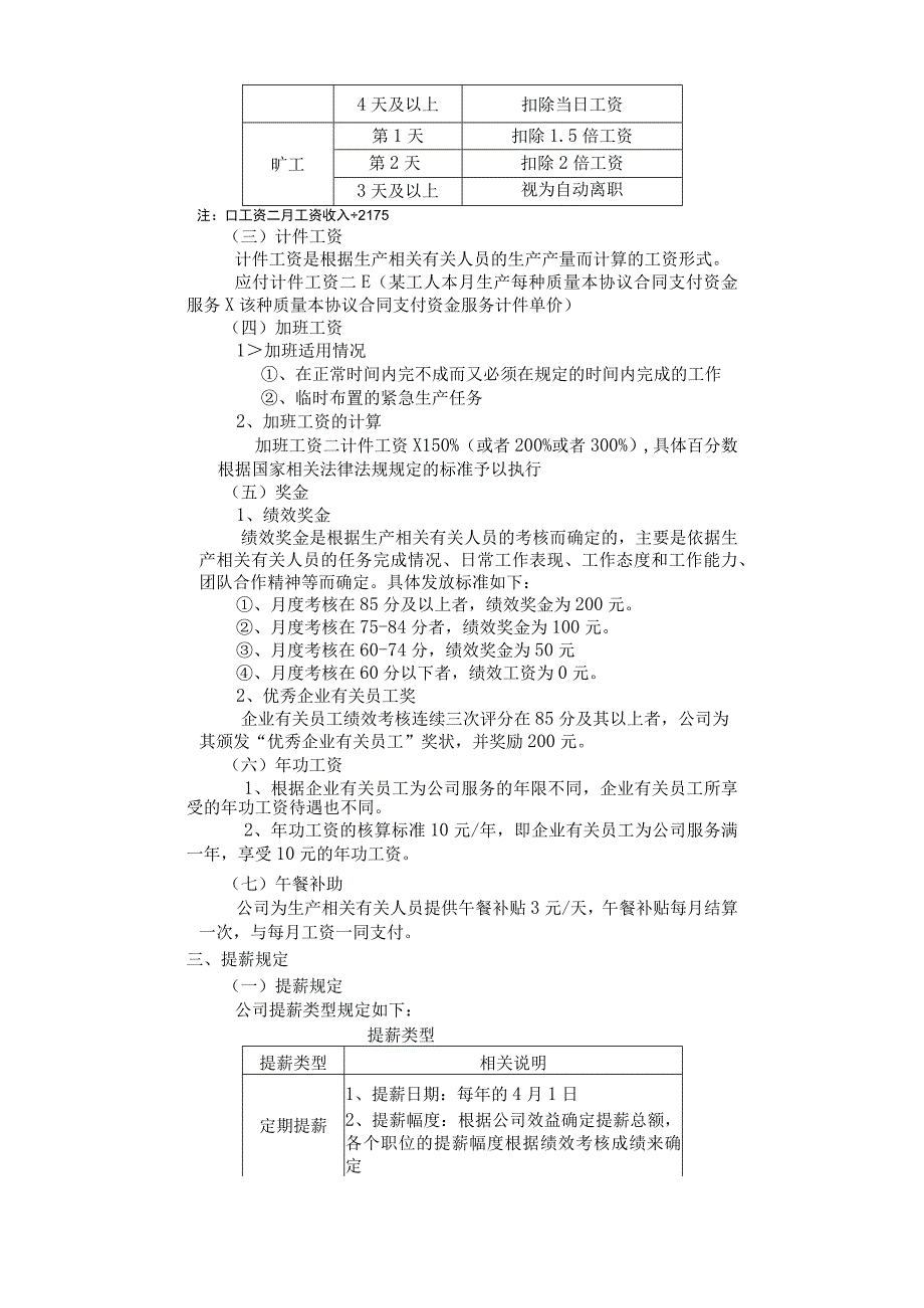 办公文档范本生产部门薪酬方案.docx_第2页