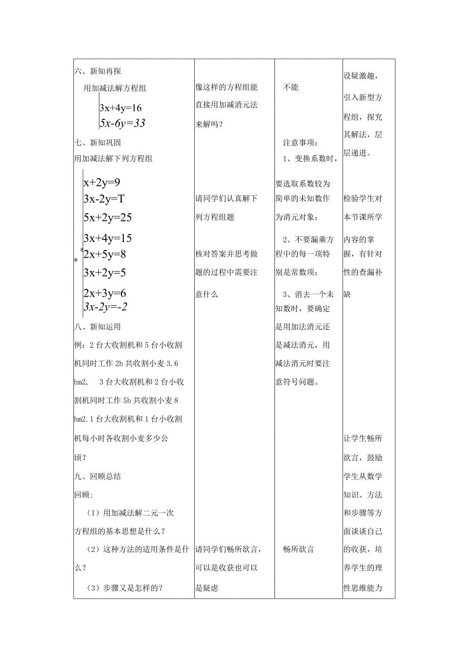 加减消元法解二元一次方程组教学设计及反思.docx_第3页