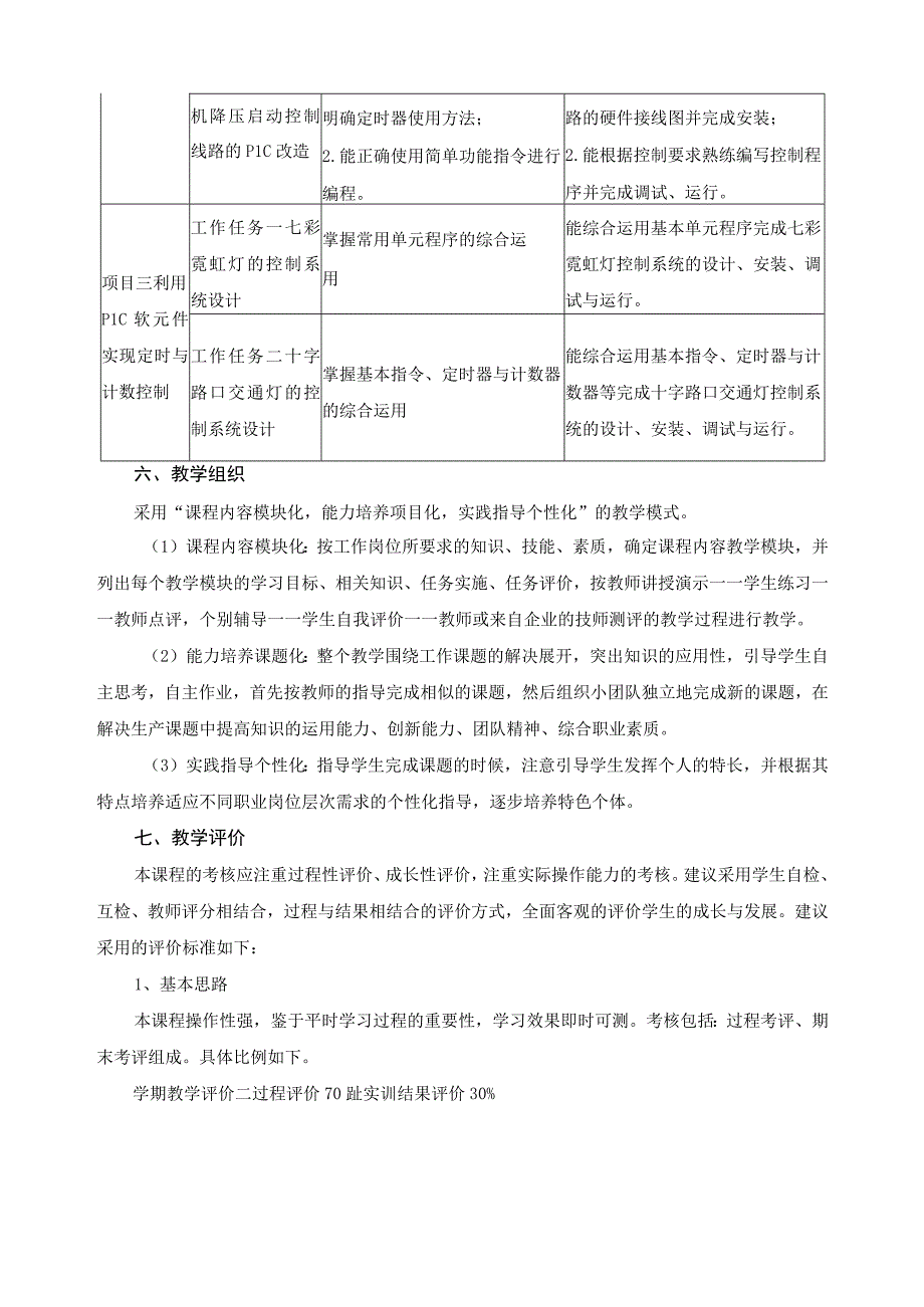 可编程序控制器及外围设备安装与维修课程标准.docx_第3页