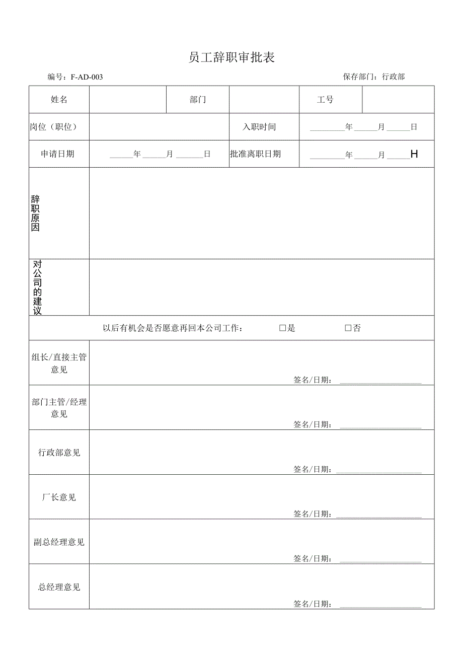 员工辞职审批表.docx_第1页