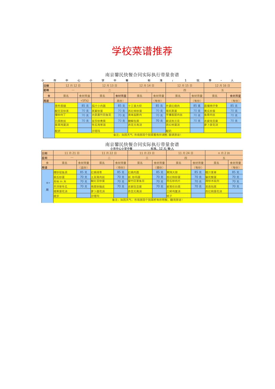 学校菜谱推荐.docx_第1页