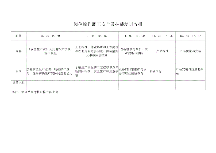 安全教育培训表格大全.docx_第1页