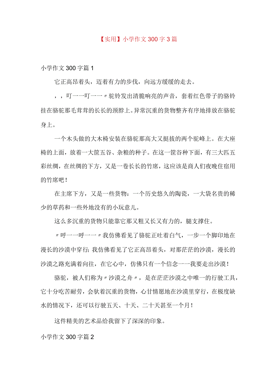 实用小学作文300字3篇.docx_第1页