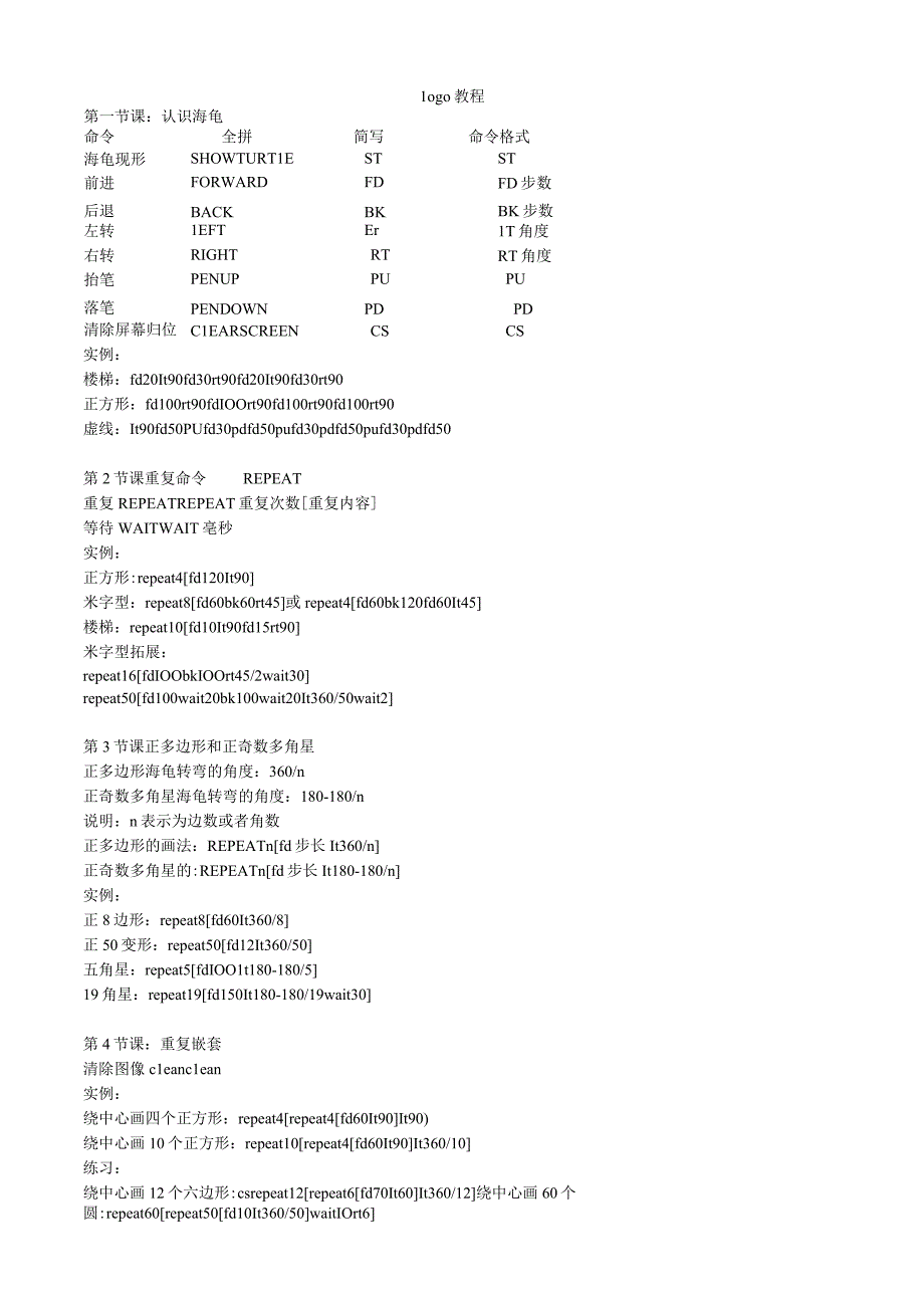 小学六年级其他课程Logo教程共12页.docx_第1页