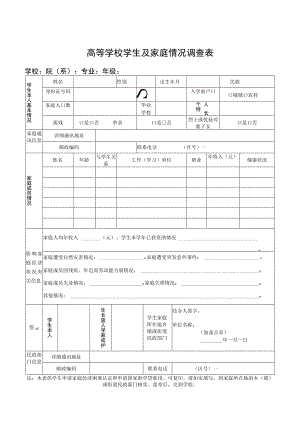 助学贷款高等学校学生及家庭情况调查表.docx