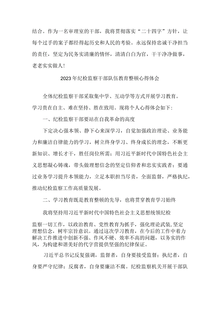 医院纪委2023年纪检监察干部队伍教育整顿心得体会.docx_第2页