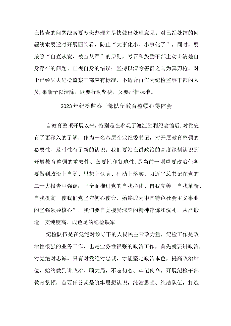 医院纪检工作员2023年纪检监察干部队伍教育整顿个人心得体会 （9份）.docx_第3页