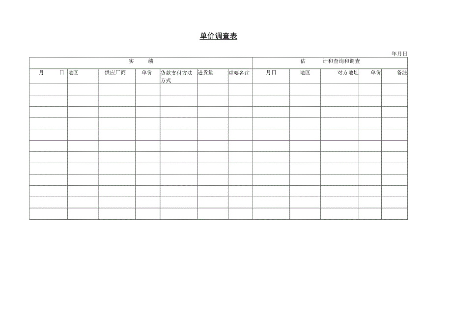 单价调查表.docx_第1页