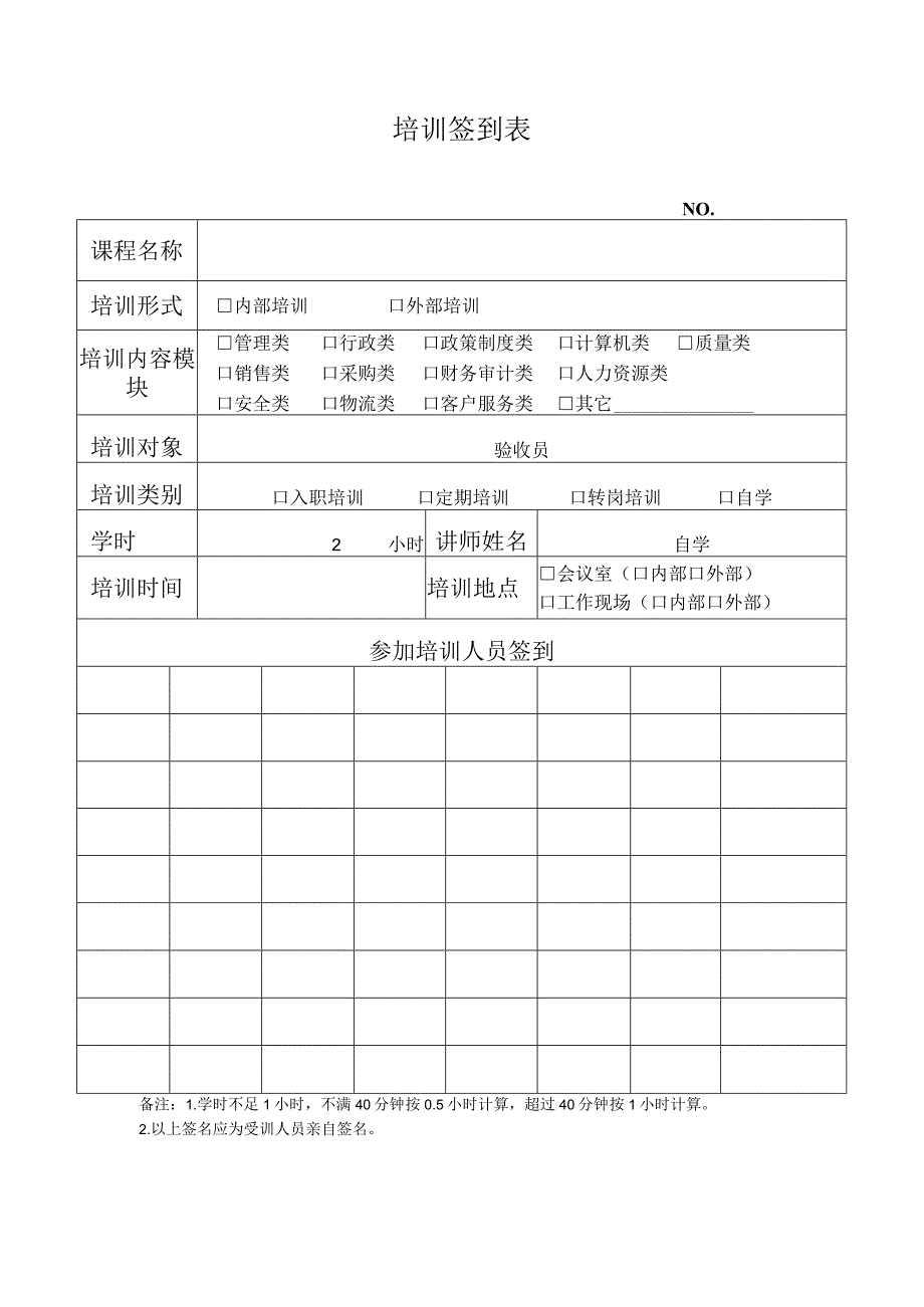 医院培训签到表模板.docx_第1页