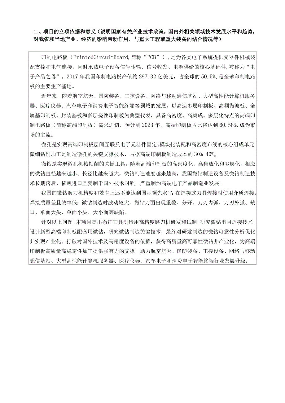 印制电路板立项依据和意义.docx_第1页