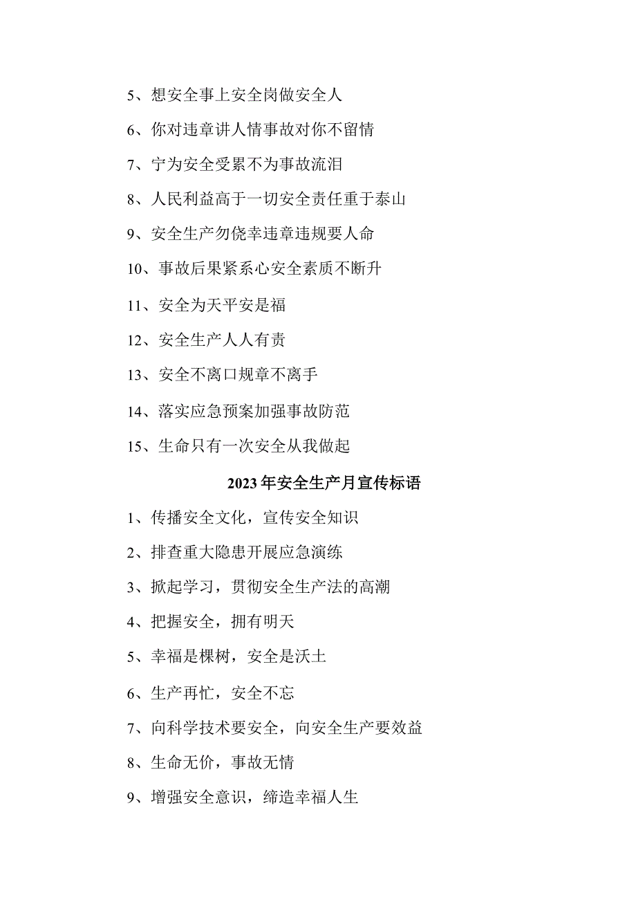 医院2023年安全生产月活动宣传标语 （7份）.docx_第2页