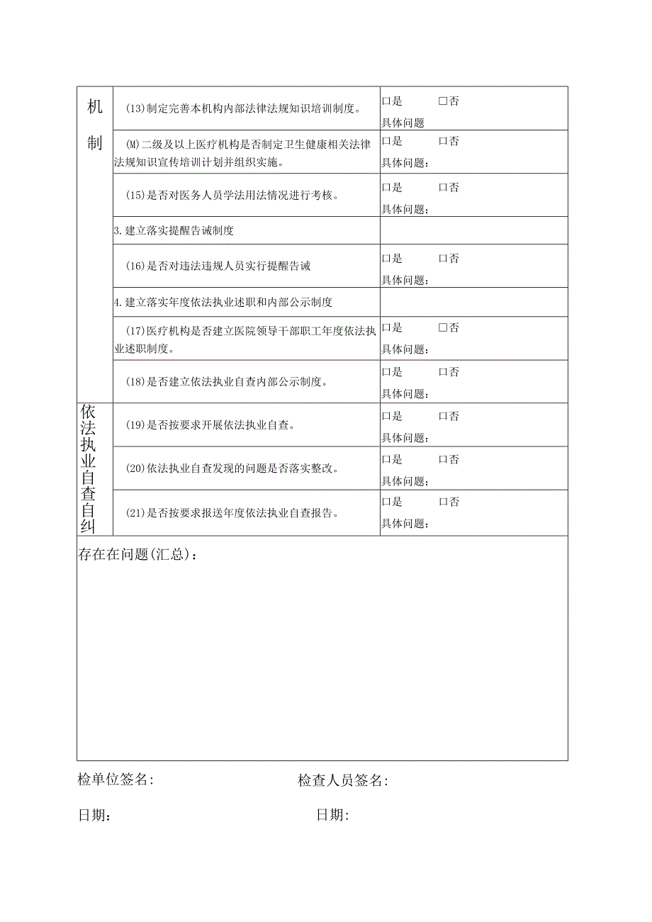 医疗机构依法执业检查表.docx_第2页