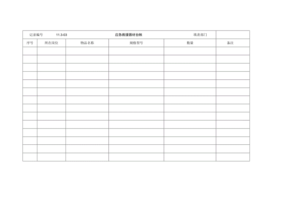 应急救援器材台帐.docx_第1页