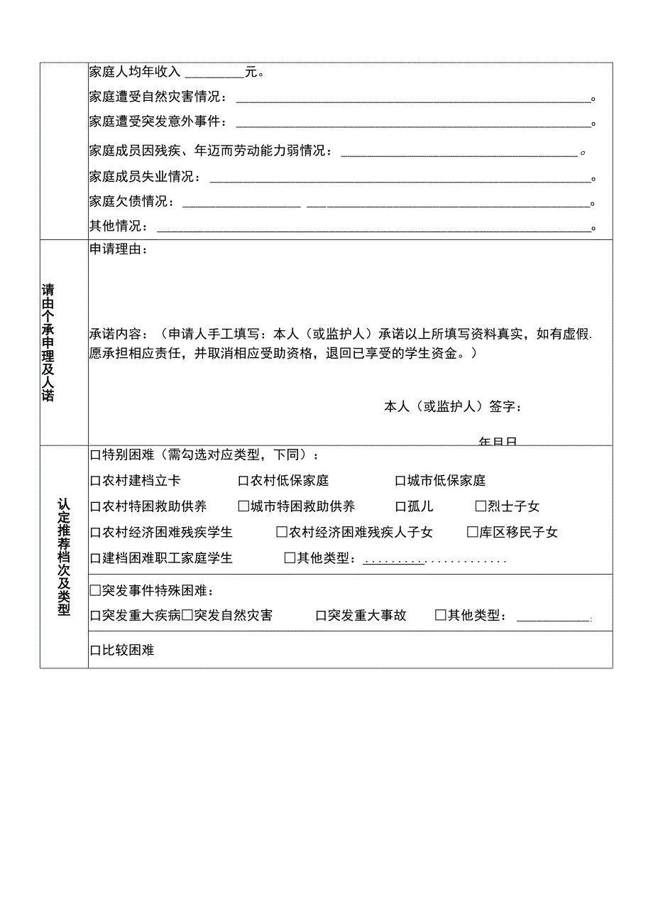 广西义务教育阶段家庭经济困难学生认定申请表.docx_第2页